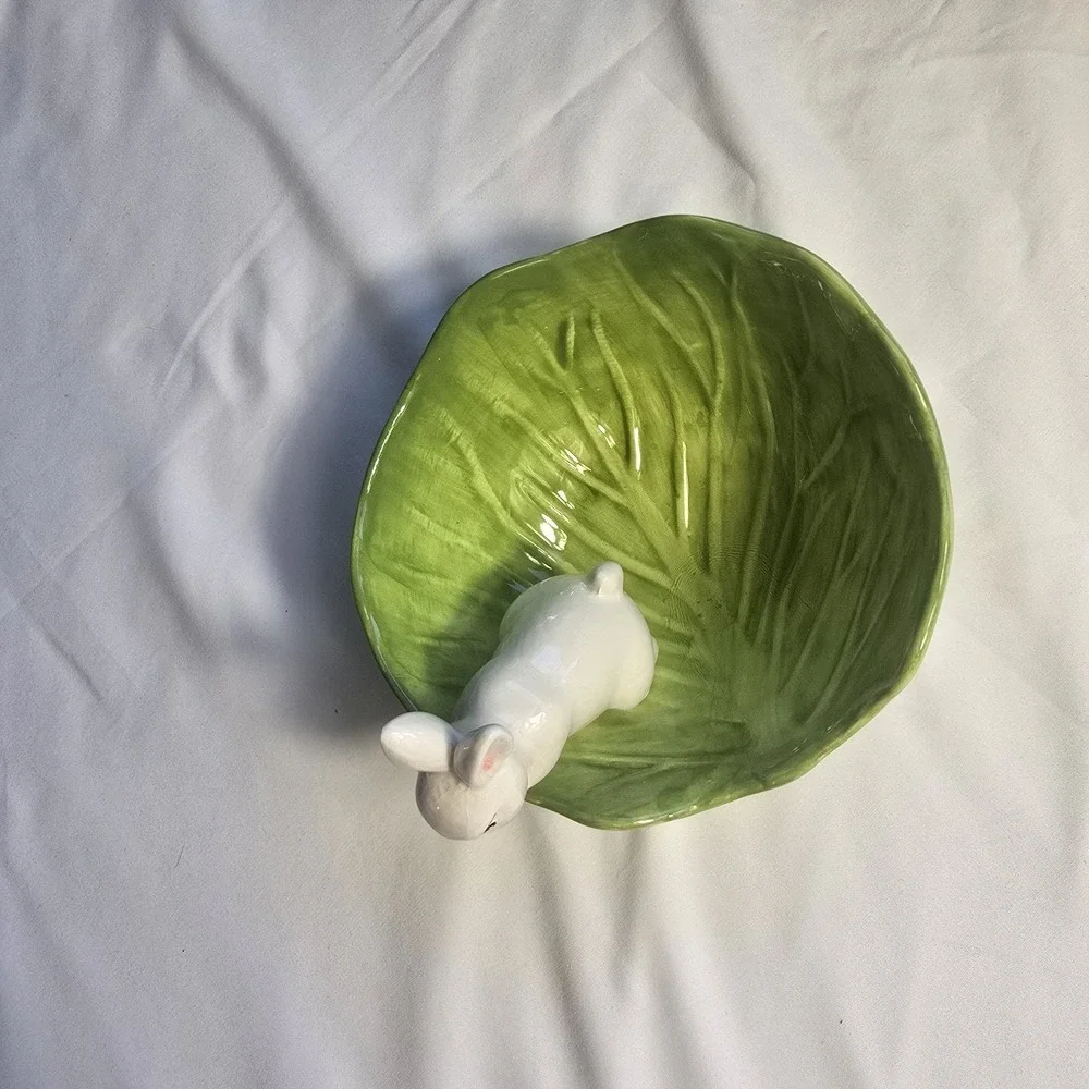 RAZ IMPORTS CARROT PATCH - CABBAGE BUNNY BOWL - 2 1/2